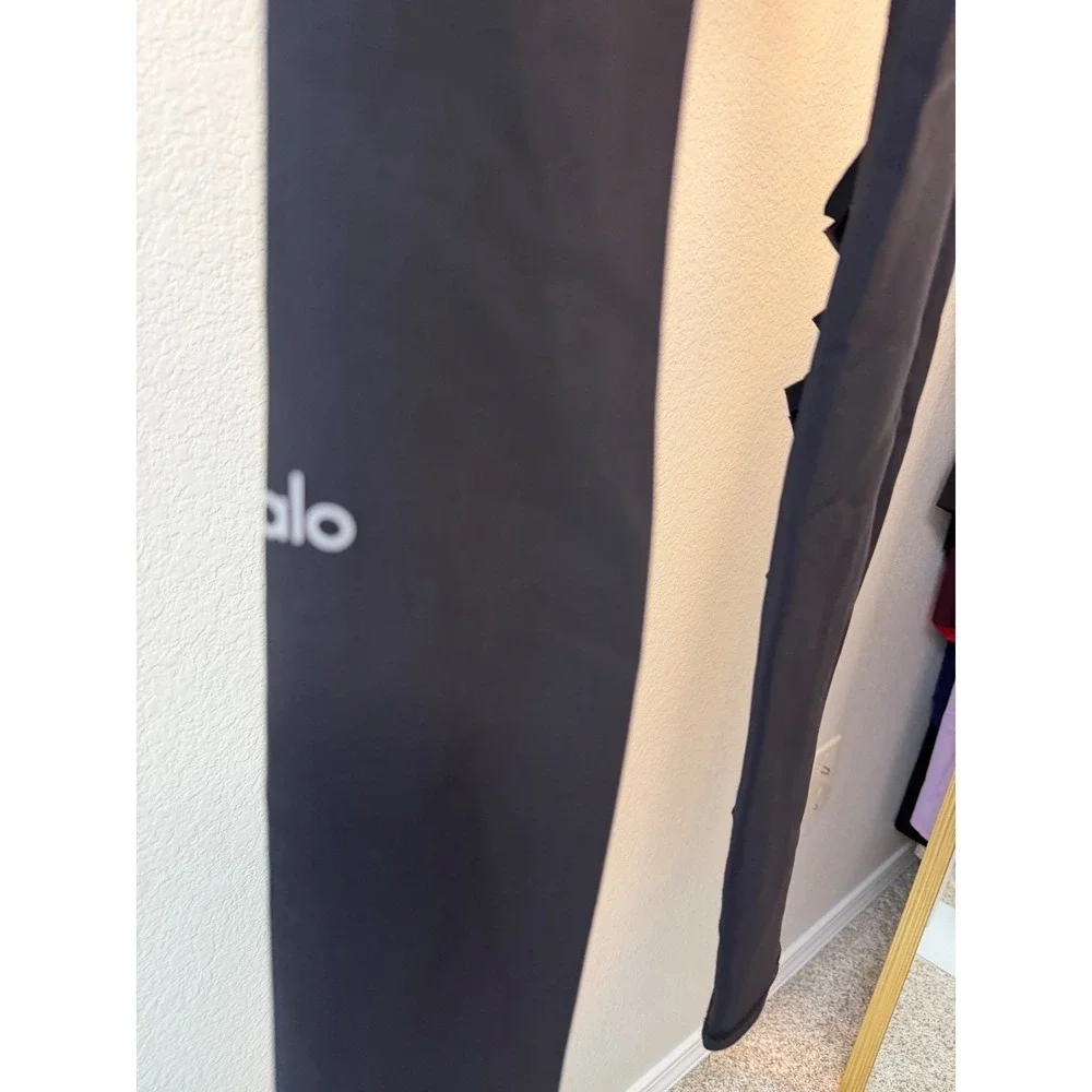 Alo Yoga Black High-Waist Warrior Laser Cut Ripped Leggings Size S